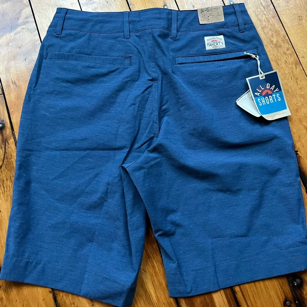 Faherty Brand NWT Men's 'All Day Shorts' Size 28 Performance Stretch New Blue